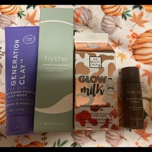 Sleep mist, clay mask, face/body milk, rosemary